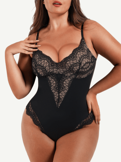 Wholesale Ultra-Versatile Lace Bodysuit for Women - Tummy Control, Low-Back Design