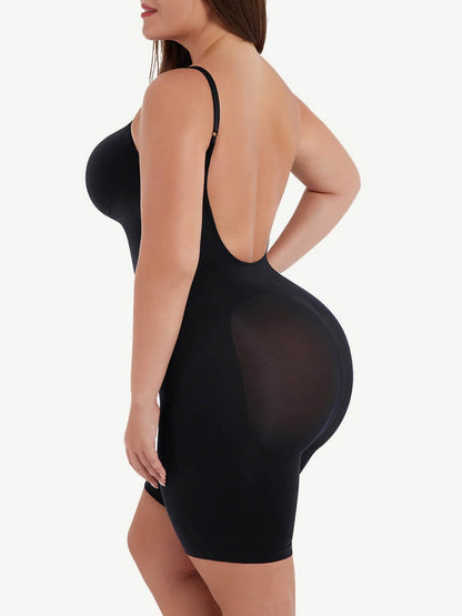 Wholesale Sculpting Seamless Open-Back Boxer with Built-in Chest Support - Shapewear for Women