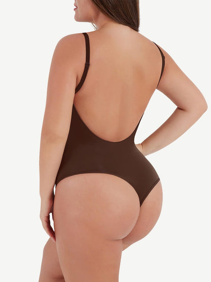 Wholesale Sculpting Open-Back Thong Bodysuit - Seamless Tummy Control & Back Support