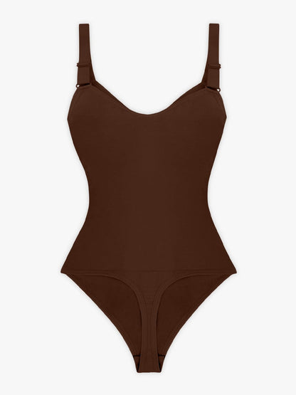 Wholesale Seamless Plunge Bodysuit with Inner Chest Support & Built-in Bra Features