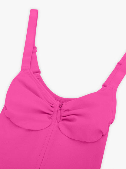 Wholesale Seamless Plunge Bodysuit with Inner Chest Support & Built-in Bra Features