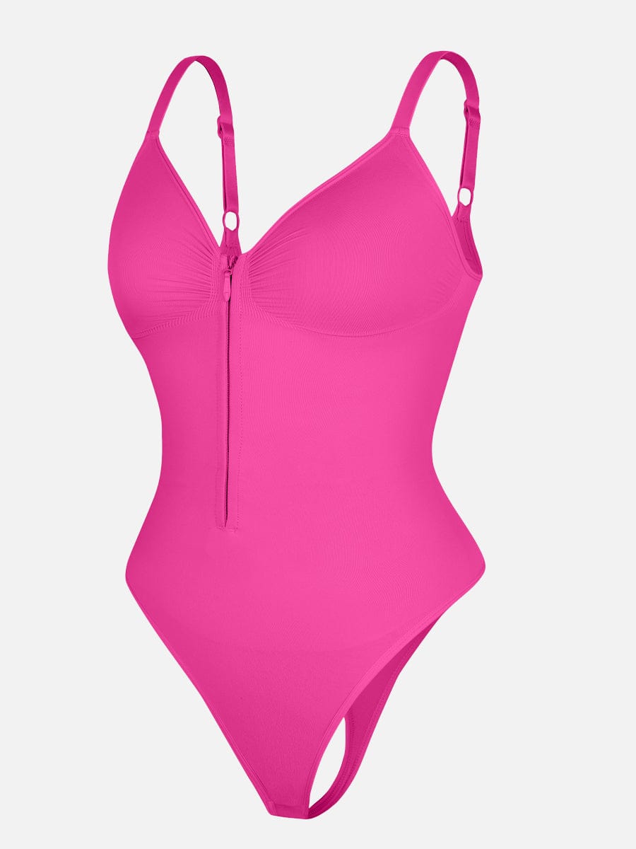 Wholesale Seamless Plunge Bodysuit with Inner Chest Support & Built-in Bra Features