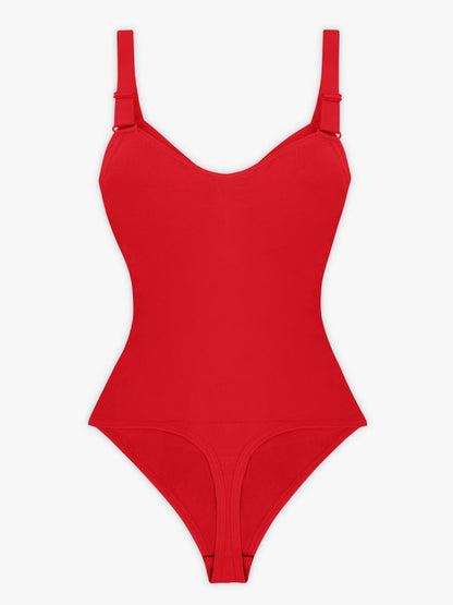 Wholesale Seamless Plunge Bodysuit with Inner Chest Support & Built-in Bra Features