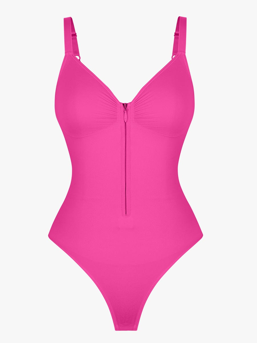 Wholesale Seamless Plunge Bodysuit with Inner Chest Support & Built-in Bra Features