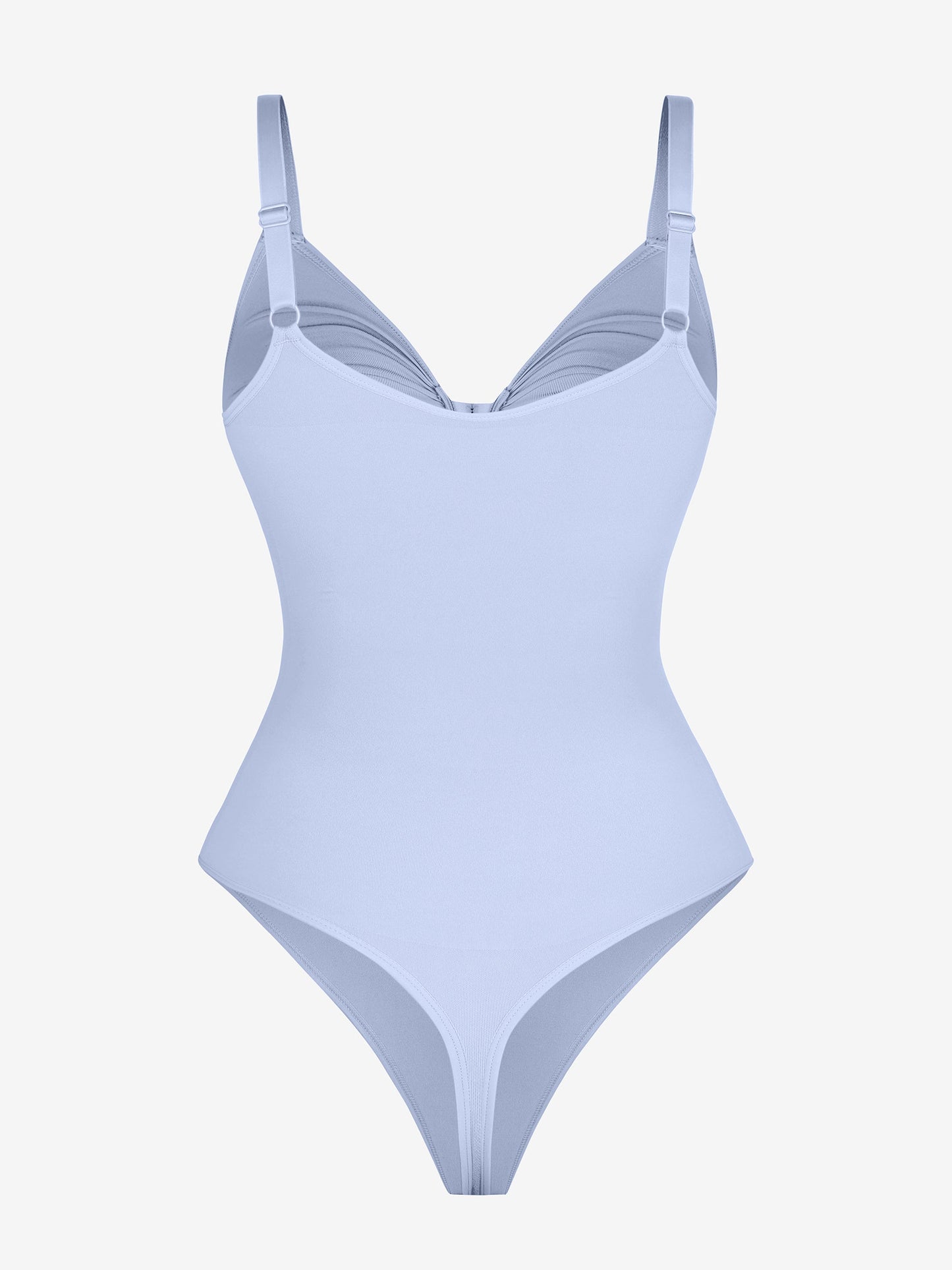 Wholesale Seamless Plunge Bodysuit with Inner Chest Support & Built-in Bra Features