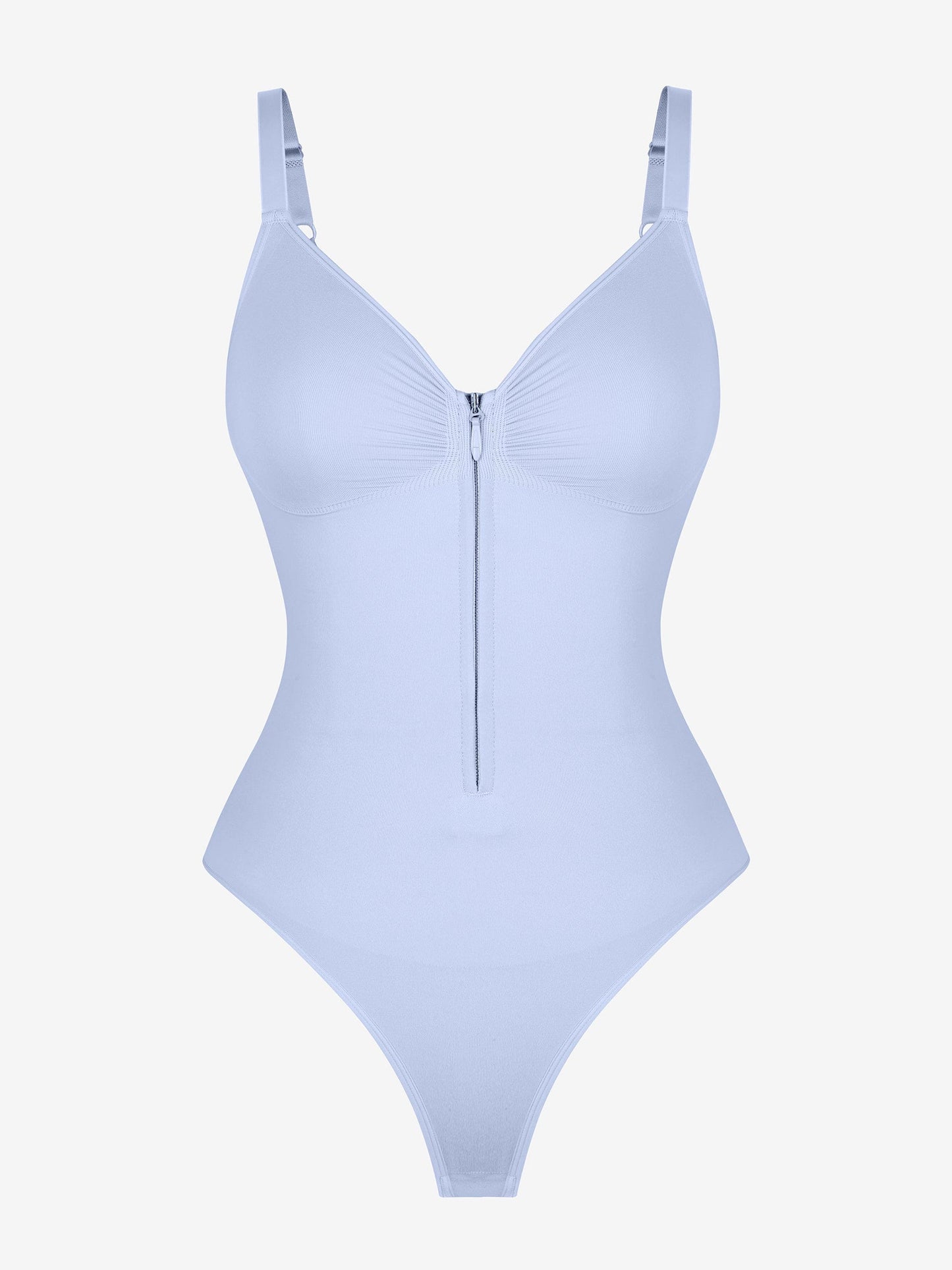 Wholesale Seamless Plunge Bodysuit with Inner Chest Support & Built-in Bra Features