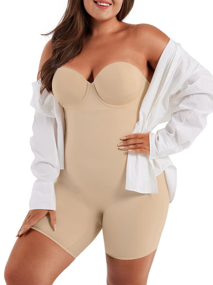Dream Figure Bodysuit: Wholesale Back Smoothing Underwire Strapless Push-Up Bra for Special Occasions