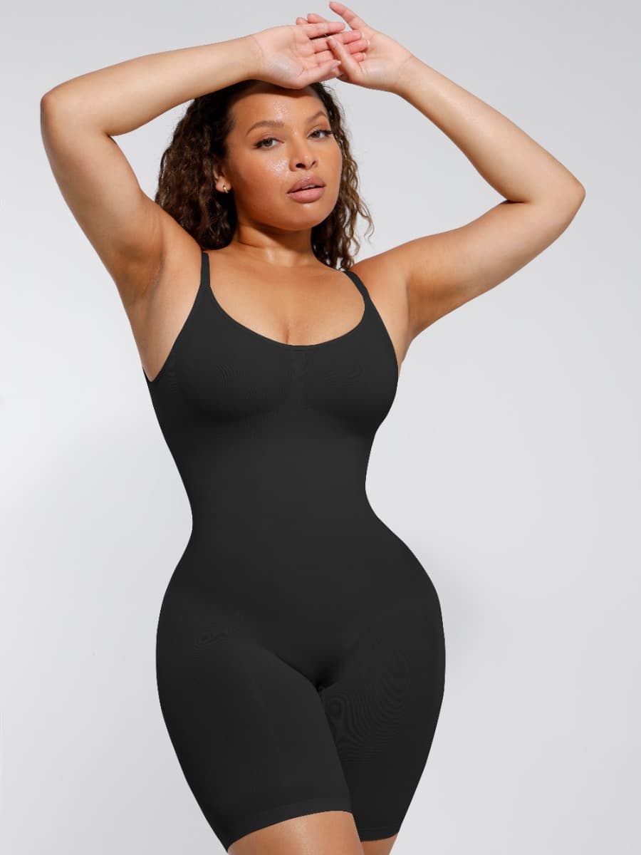 Wholesale Sculpting Seamless Open-Back Boxer with Built-in Chest Support - Shapewear for Women