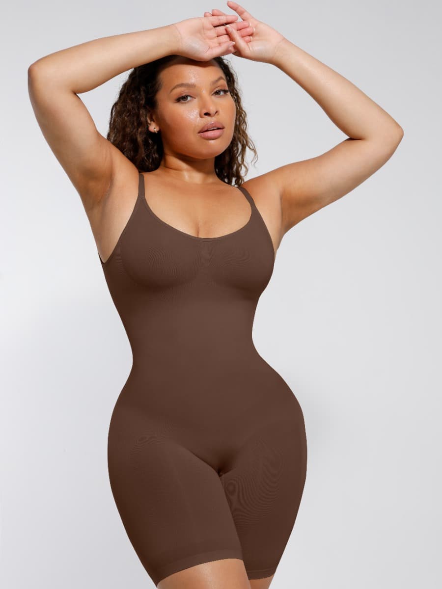 Wholesale Sculpting Seamless Open-Back Boxer with Built-in Chest Support - Shapewear for Women