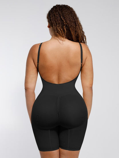 Wholesale Sculpting Seamless Open-Back Boxer with Built-in Chest Support - Shapewear for Women