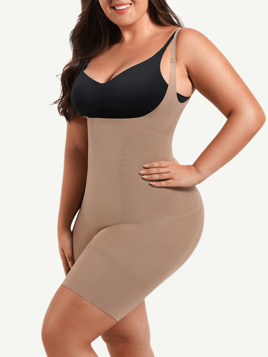 Wholesale Seamless Open-Bust Mid-Thigh Bodysuit - Ultimate Abdomen Flattening & Butt Lifting Shapewear