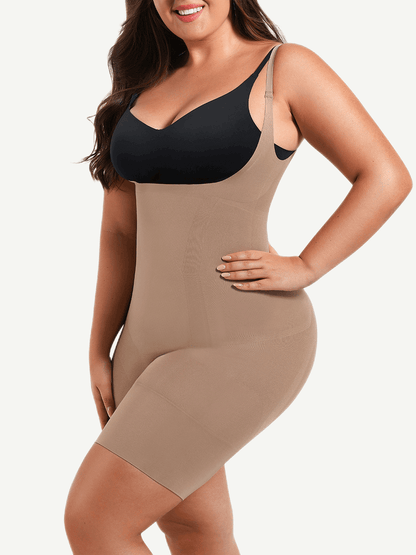Wholesale Seamless Open-Bust Mid-Thigh Bodysuit - Ultimate Abdomen Flattening & Butt Lifting Shapewear