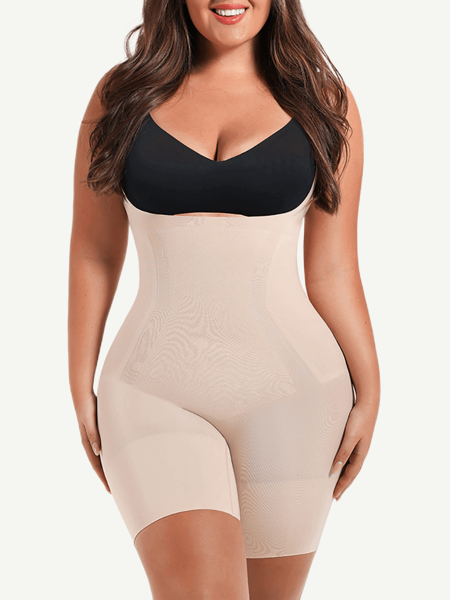 Wholesale Seamless Open-Bust Mid-Thigh Bodysuit - Ultimate Abdomen Flattening & Butt Lifting Shapewear