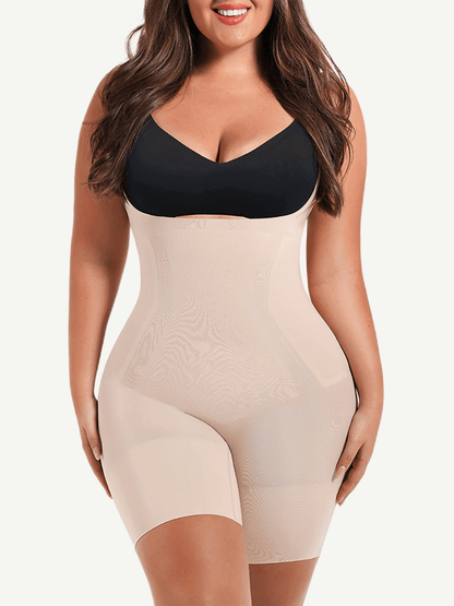 Wholesale Seamless Open-Bust Mid-Thigh Bodysuit - Ultimate Abdomen Flattening & Butt Lifting Shapewear