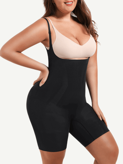 Wholesale Seamless Open-Bust Mid-Thigh Bodysuit - Ultimate Abdomen Flattening & Butt Lifting Shapewear