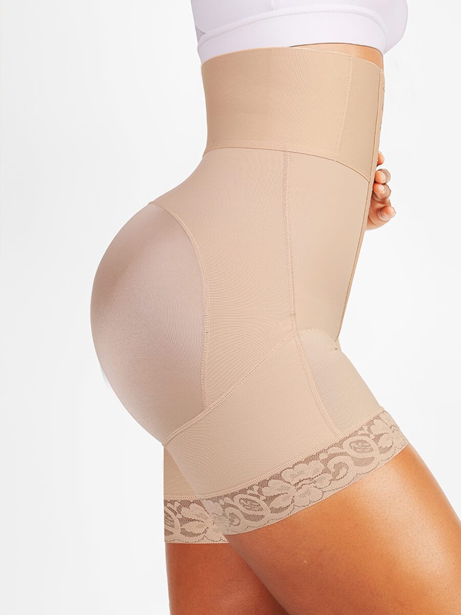 Wholesale High-Waisted Elastic Body Butt Lifter with 3 Bones and Triple-Breasted Design