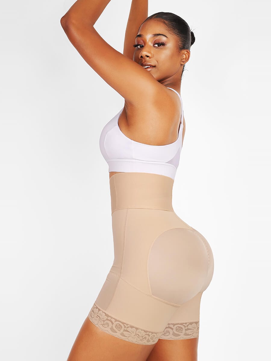 Wholesale High-Waisted Elastic Body Butt Lifter with 3 Bones and Triple-Breasted Design