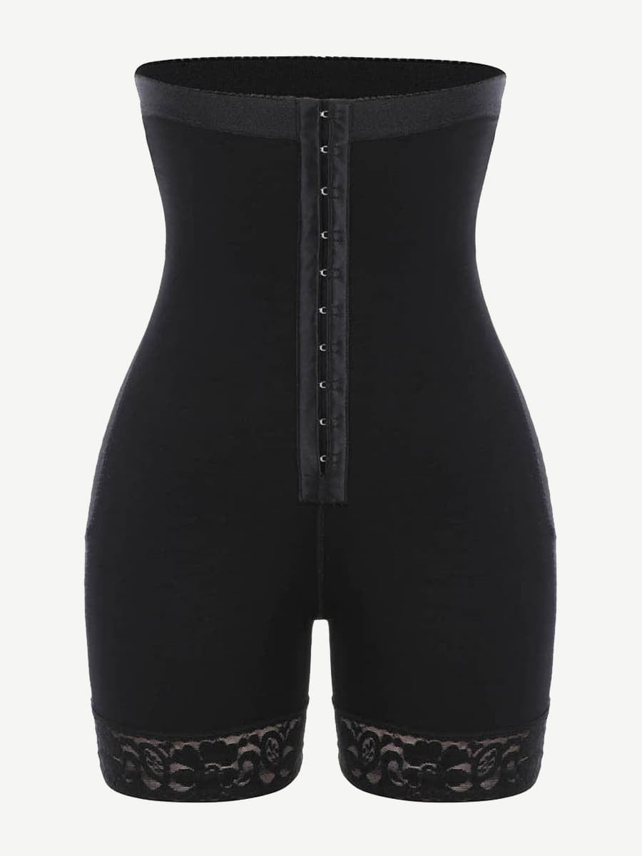 Wholesale Queen Size High Waist Post-surgical Slimming Shorts Lace Hemline Hooks