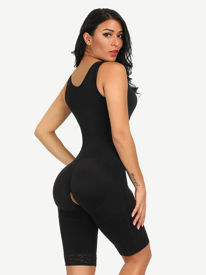 Wholesale Plus Size Sculpting Bodysuit - Ultimate Stretch, Crotchless Design with Adjustable Hooks