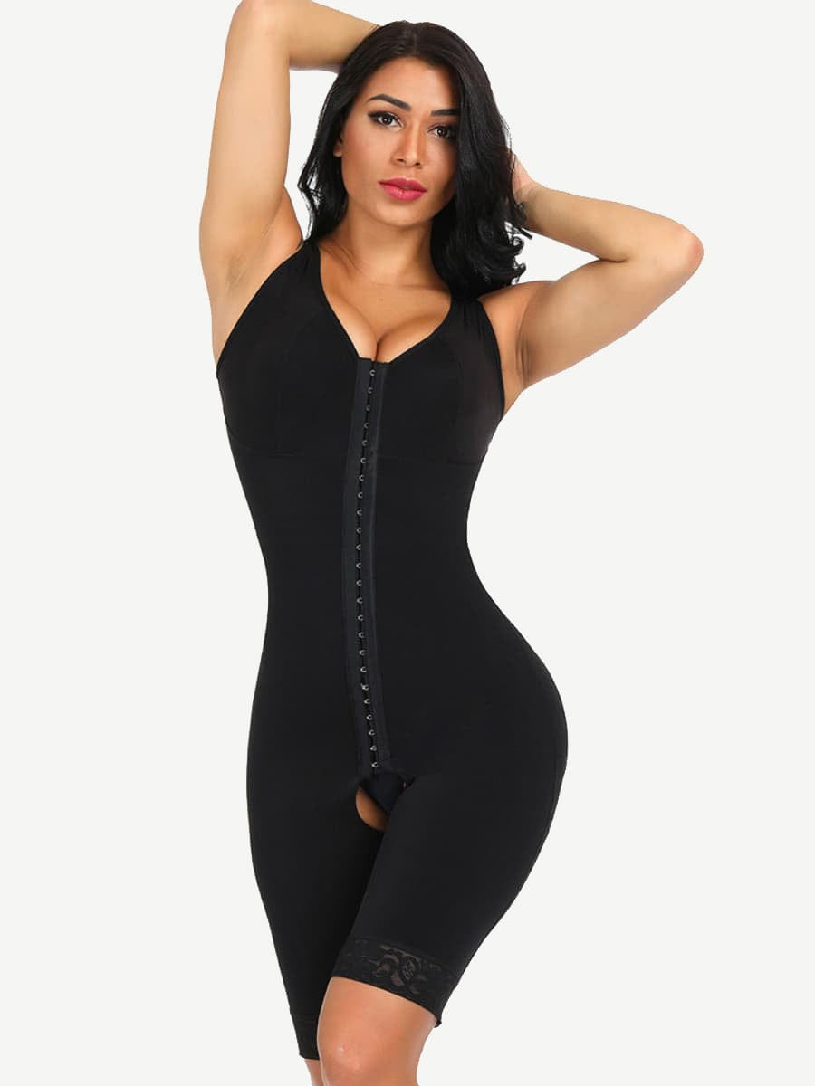 Wholesale Plus Size Sculpting Bodysuit - Ultimate Stretch, Crotchless Design with Adjustable Hooks