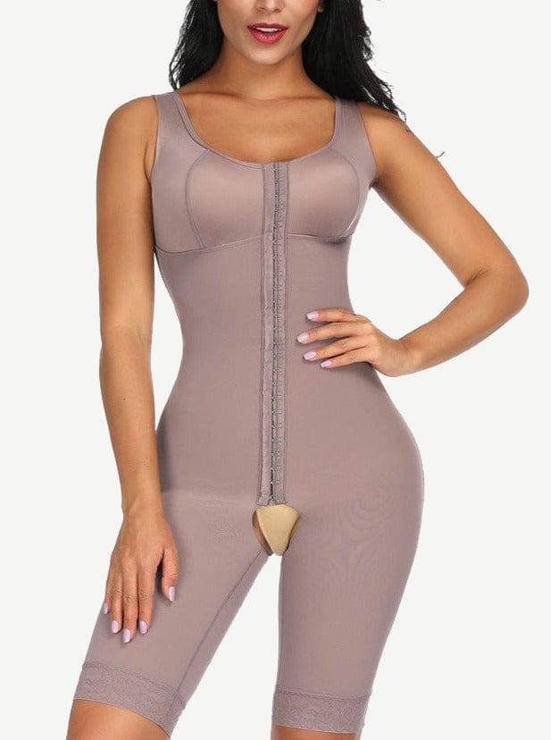 Wholesale Plus Size Sculpting Bodysuit - Ultimate Stretch, Crotchless Design with Adjustable Hooks